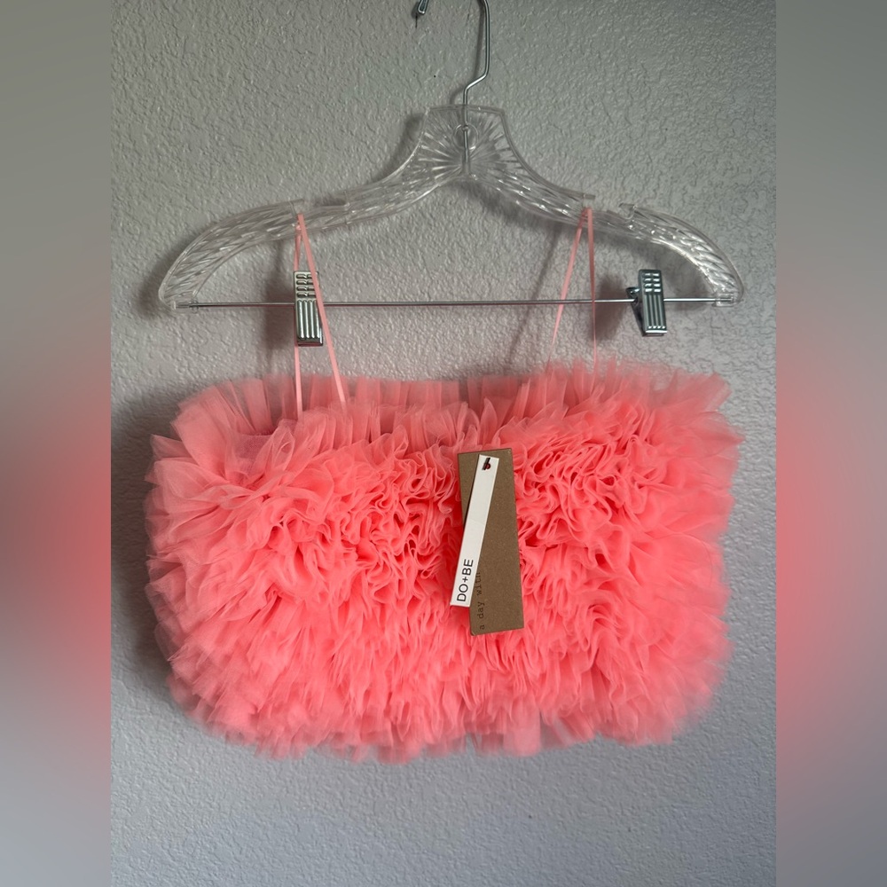 DO+BE Coral Tulle Crop Top